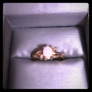 Opal Sterling Silver Ring Size 6